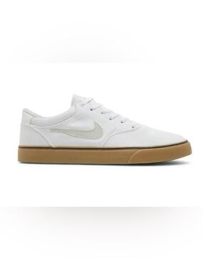 Nike Men’s Chron 2 Canvas SB White Sneakers with Gum Sole, size 7.5